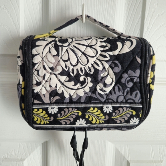 Vera Bradley Black Yellow Button Floral Paisley Tote Bag with Accessories Large - Picture 9 of 16